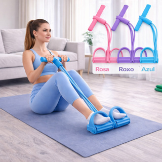 Extensor Elástico Multi Exercícios Pull Reducer com Pedal  Fitness Treino e Reabilitação em Casa Academia Multifuncional em Oferta na Shopee