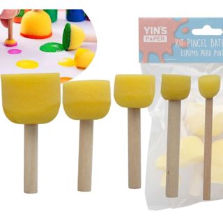Kit Pincéis de Espuma Formas Divertidas para Pintura 5 Peças Yin’s Paper em Oferta na Shopee
