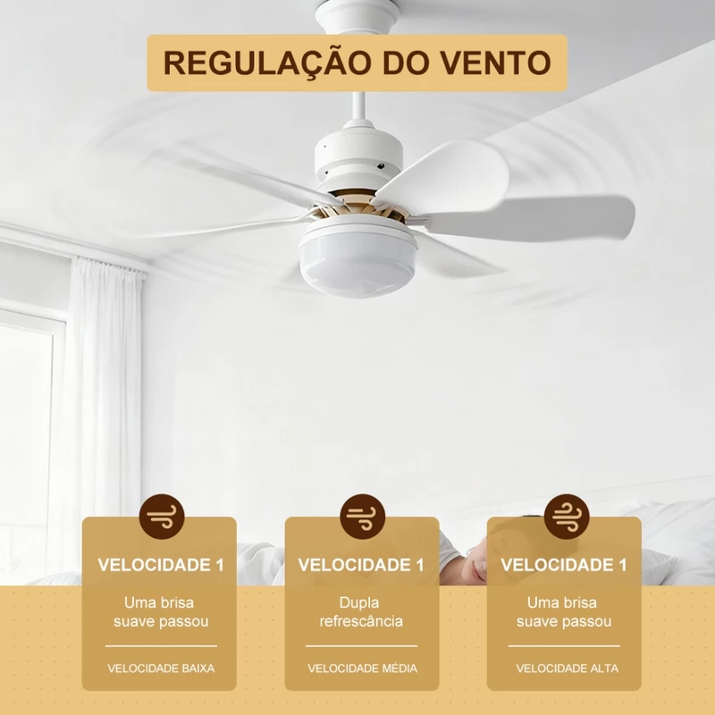 Ventilador de Teto LED Silencioso com Controle Remoto — foto 7