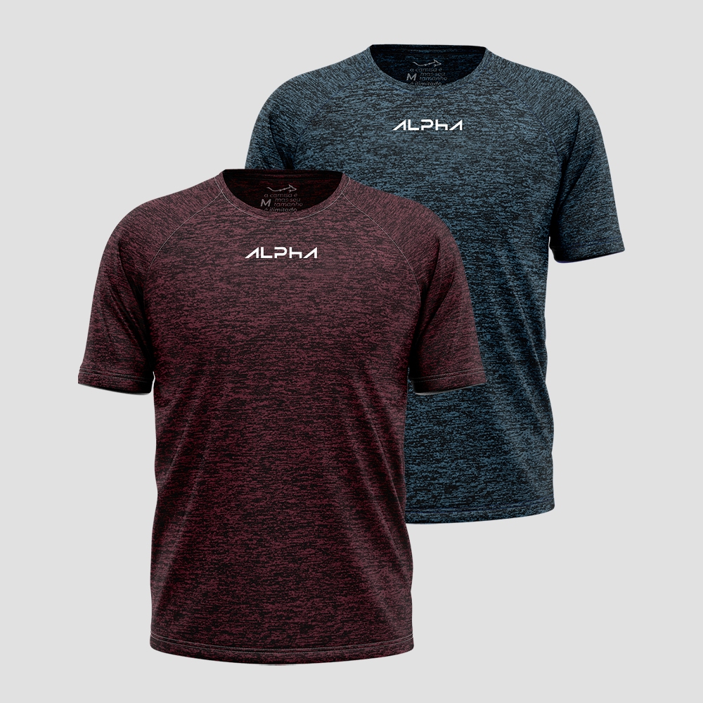 Kit 2 Camisetas New Fluid Masculina Dry Alpha