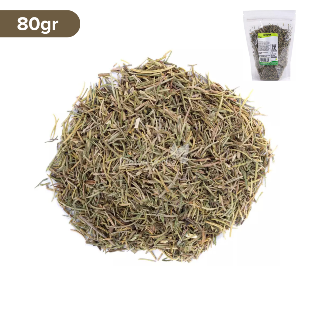 Alecrim Desidratado 100% Puro 80g Relva Verde Folhas Secas Tempero Natural Erva Chá Culinária