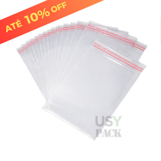 Kit Saquinho Saco Plástico Adesivado com e sem Furo |  100 a 1000 un | Autoadesivo Diversos Tamanhos em Oferta na Shopee