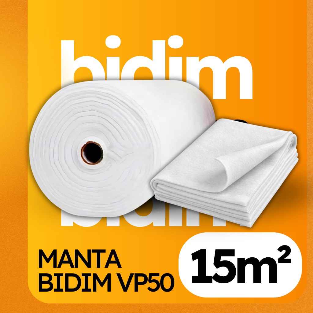 Manta Tipo BIDIM VP50 - 15m² - Manta para Reforço TELHADOS, LAJES E CALHAS - REFORÇO CONTRA GOTEIRAS