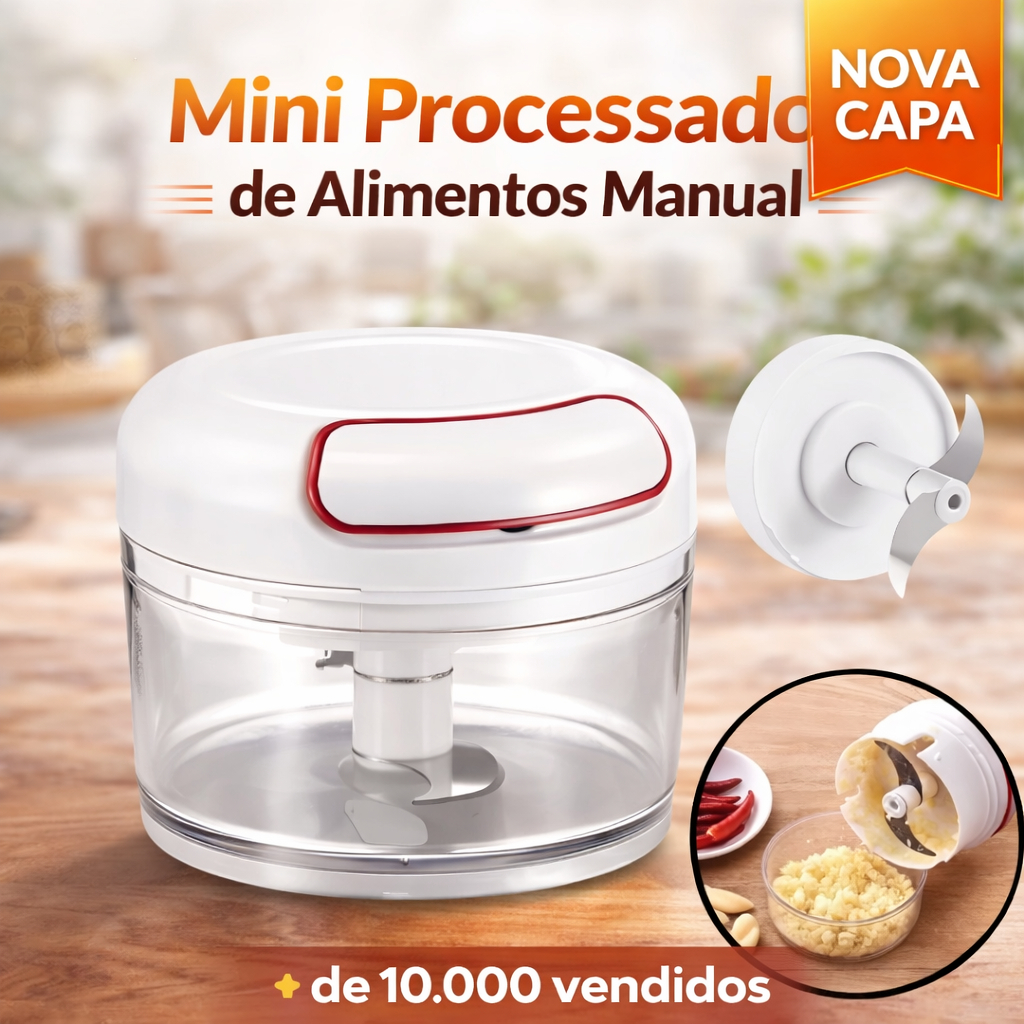 1 ou 2 Processadores Alimentos Portátil Manual Resistente 2 Laminas Triturador Moedor Multifuncional em Oferta na Shopee
