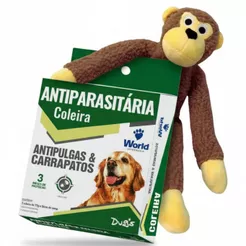 Kit Coleira Cães Antipulgas E Carrapatos World + Macaco