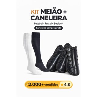 Kit Meião + Caneleira Leve Confortável Futebol Futsal Society Infantil/Adulto em Oferta na Shopee