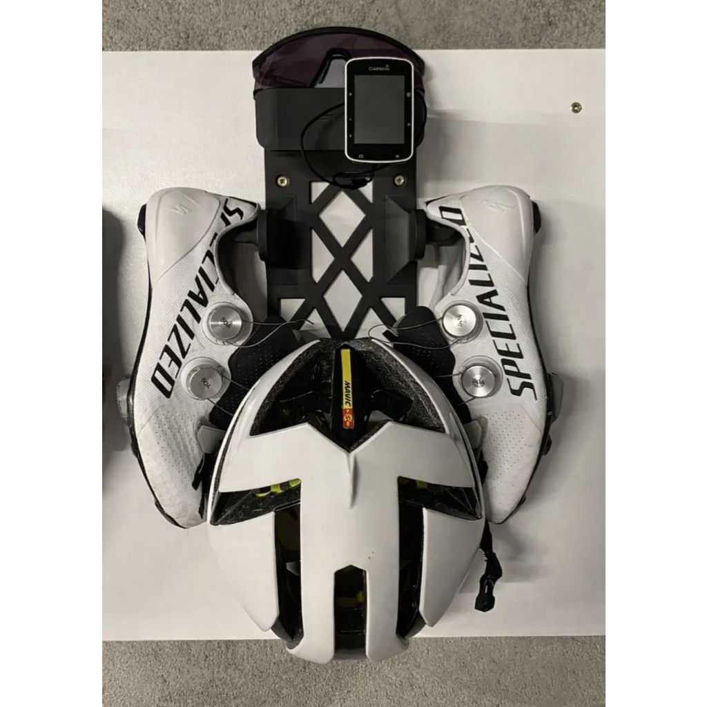 Suporte Parede Bike Capacete Sapatilha Óculos Garmin Rack