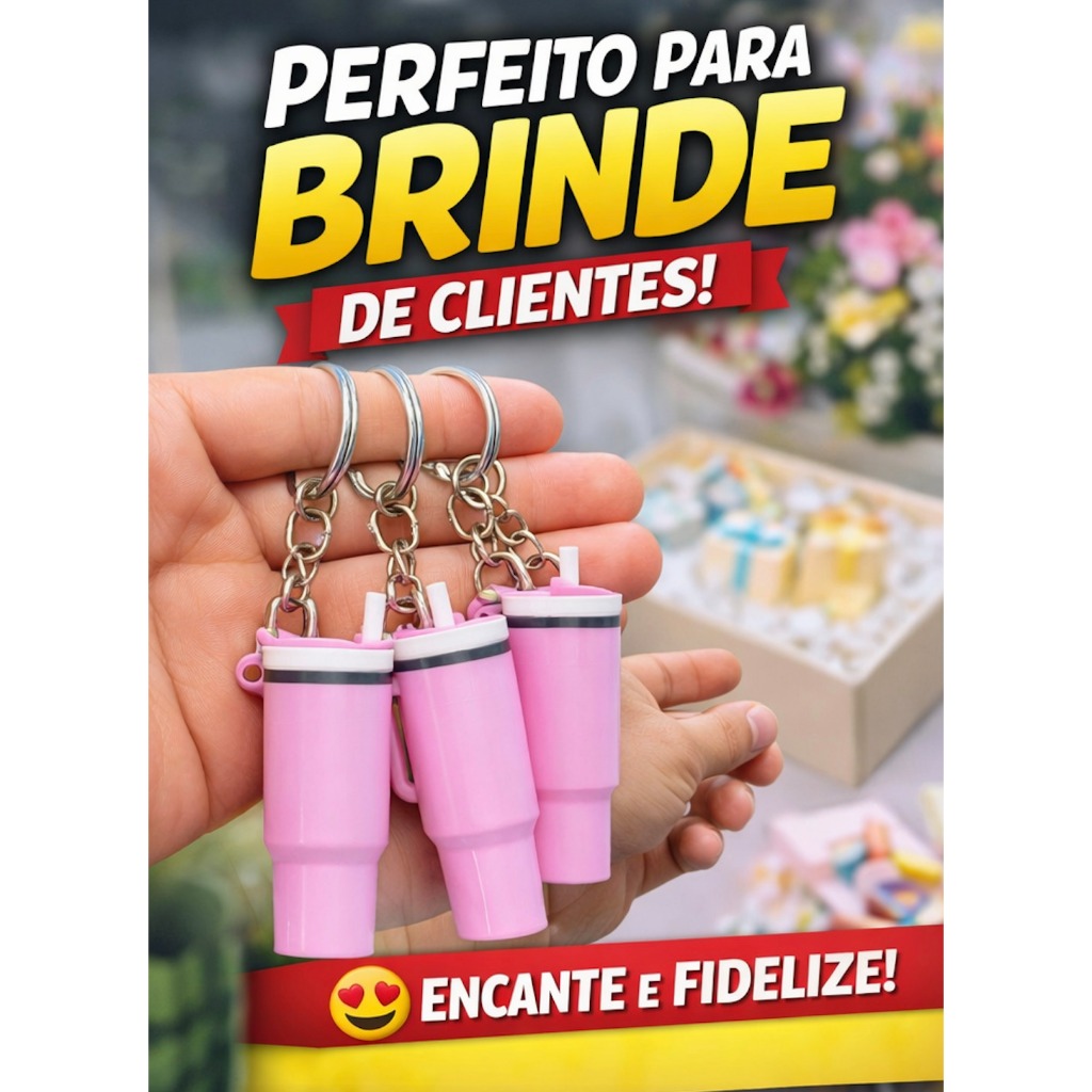 Kit Chaveiro Garrafinha Fitness Miniatura Lembrancinha Academia Brinde para Clientes Mimo Criativo Festa