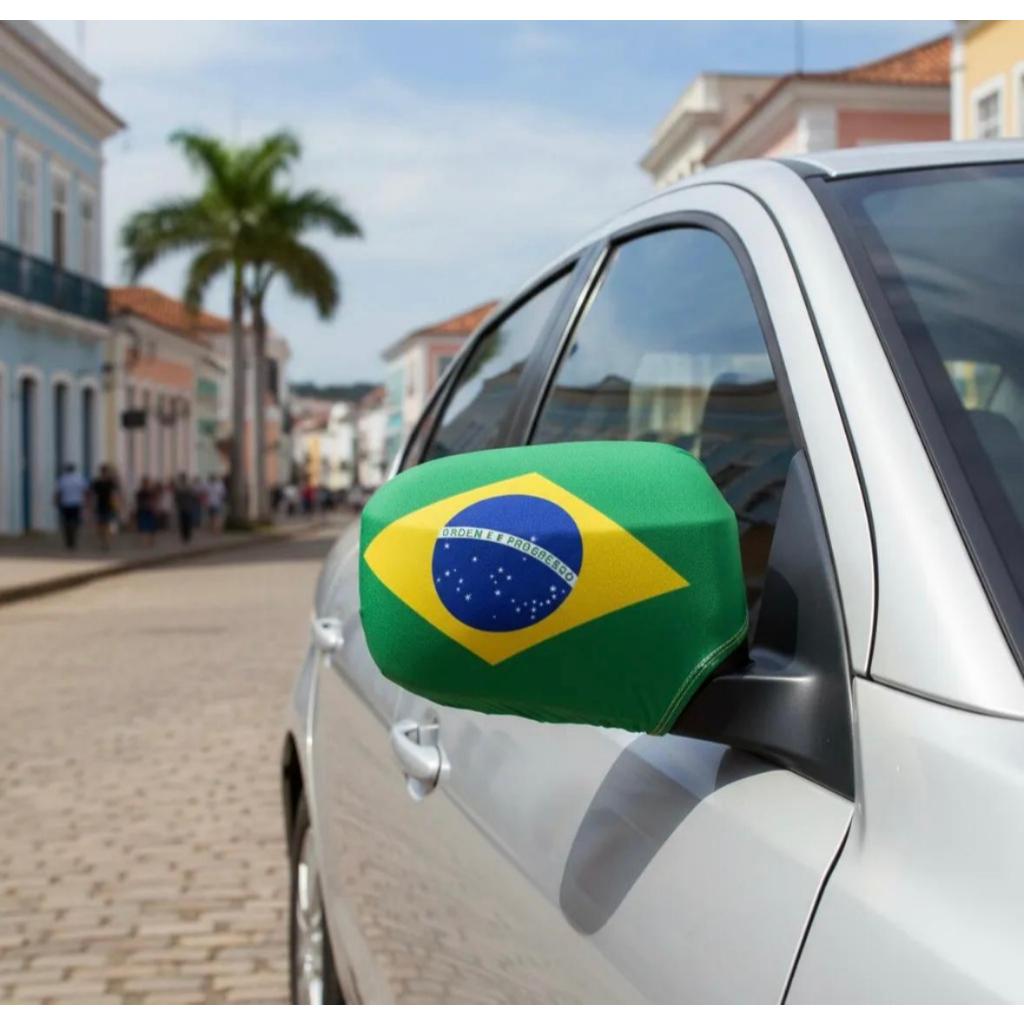 capa retrovisor bandeira - par