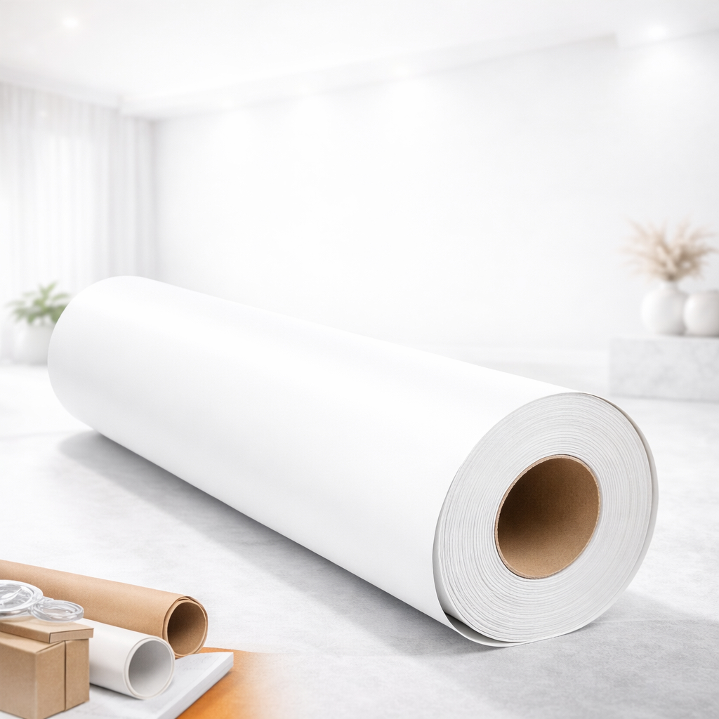 Adesivo Vinílico Branco Fosco Autocolante 1x50cm – Papel de Parede Impermeável Para Cozinha Móveis Parede