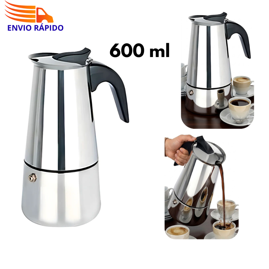 Cafeteira Italiana ~ Cafeteira Aço Inox 600Ml -Cafeteira Expresso-Cafeteira Albema - Cafeteira Elegante - Cafeteira Luxo