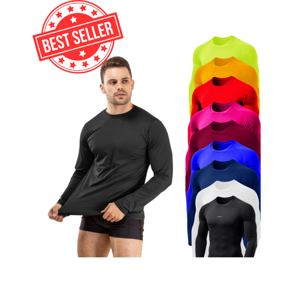 Camisa Térmica Proteção Uv 50+ Segunda Pele Camiseta Blusa Malha Fria Unissex Academia Manga Longa