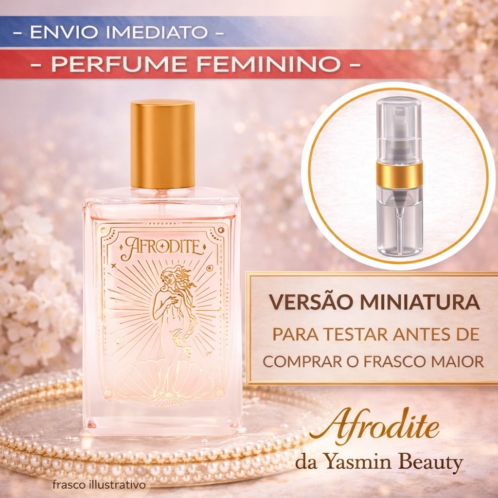 Perfume Afrodite Yasmin Beauty Feminino MARCANTE SEDUTOR ELEGANTE Baunilha Perfume Feminino