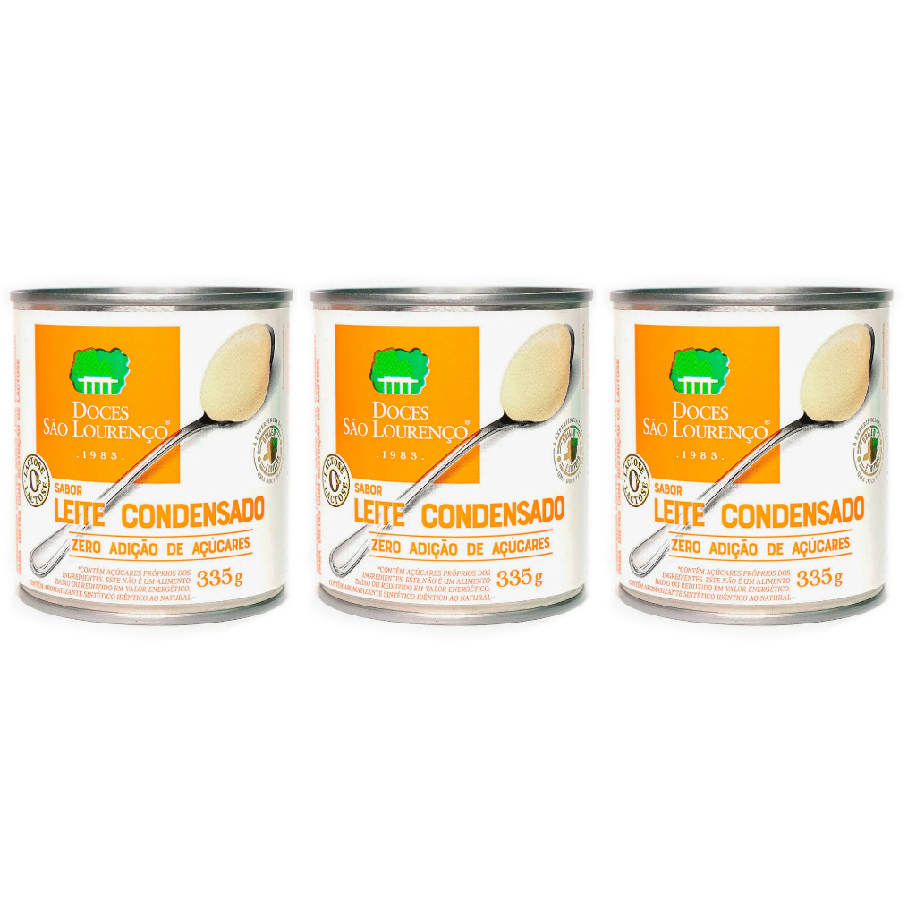 3x345g Leite condensado Zero Lactose São Lourenço