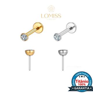 Piercing Labret Push Pin TitâNio Pvd com ZircôNia em Oferta na Shopee