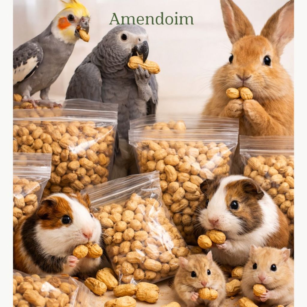 Petisco Natural de Amendoim para Aves e Roedores Alimentação Saudável