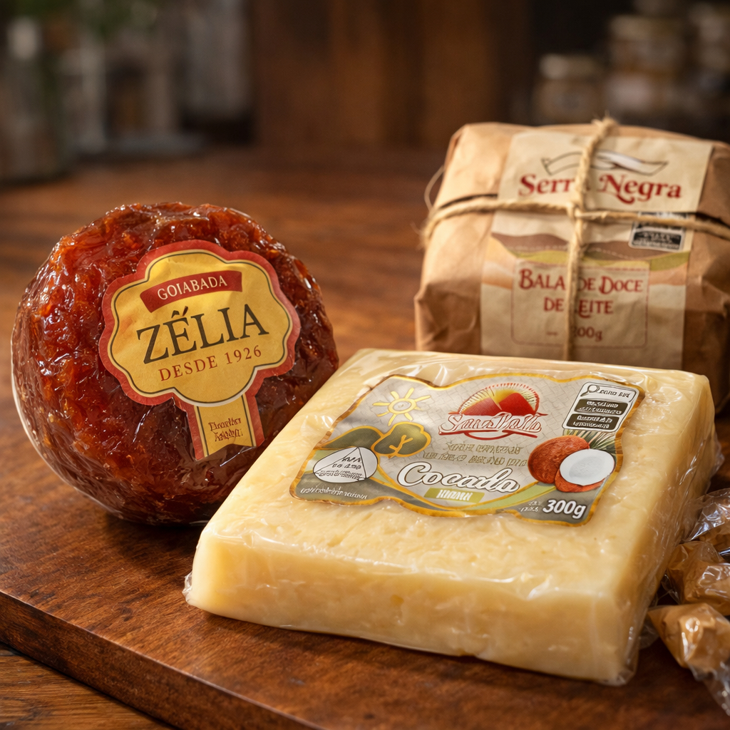 Kit Festa Mineira – Goiabada Barra, Bala de Doce de Leite e Cocada para Presentes e Lembrancinhas