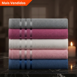 Kit 5 Toalhas de Rosto 40x65cm 100% Algodão Alta Maciez - Linha Bruna em Oferta na Shopee