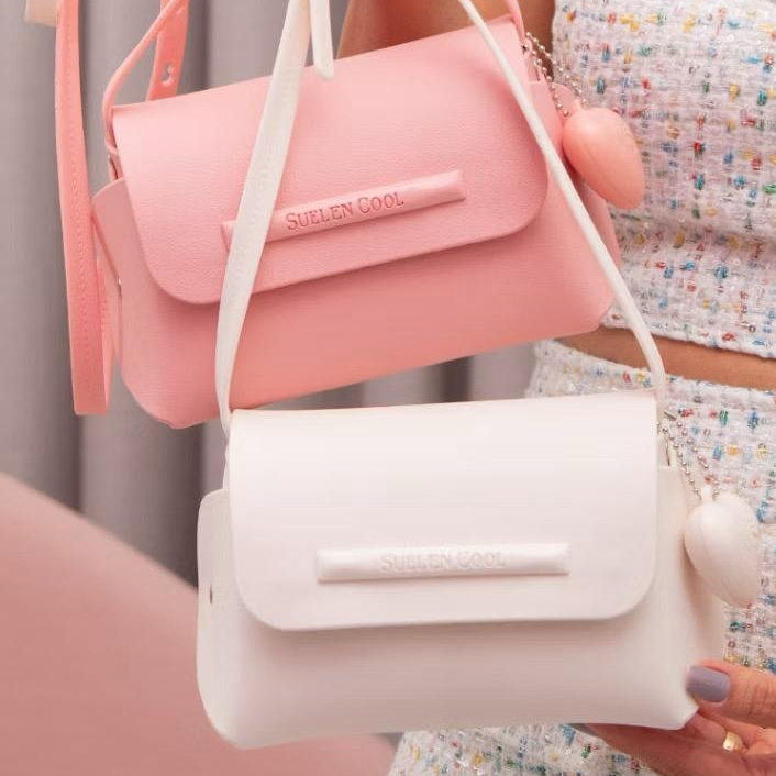 Bolsinha Feminina Pequena Suellen com Coração – Clutch, Necessaire Porta Maquiagem