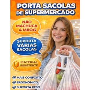 Porta Sacolas de Supermercado | Suporte Carregador de Sacolas Reforçado Ergonômico para Compras