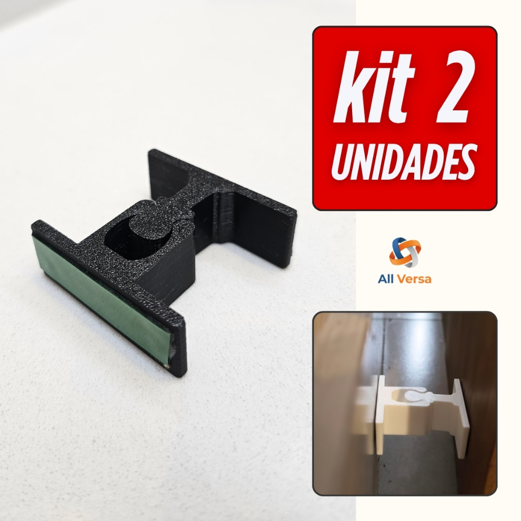 Kit 2 Trava Porta Sem Furar Dupla Face | Antibatida para Porta de Vidro e Madeira - Super Resistente