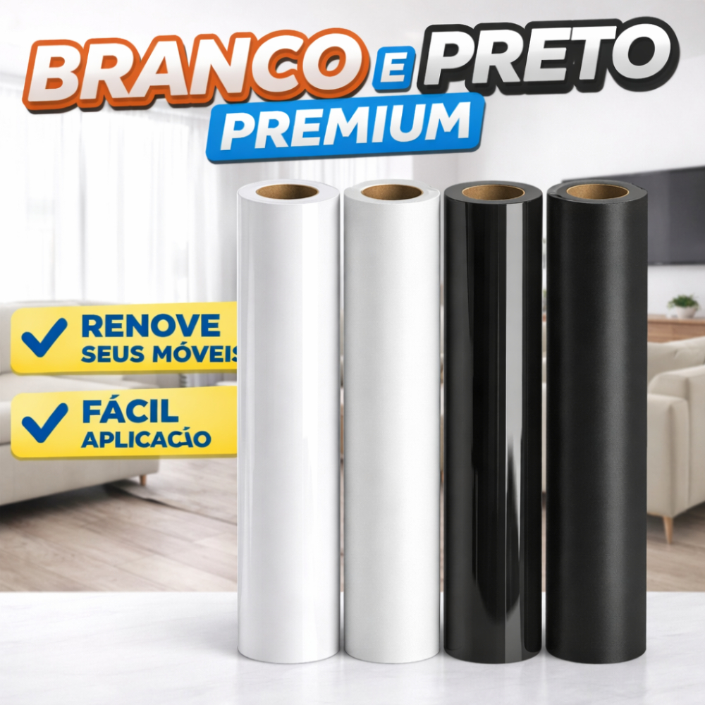 Adesivo Vinil BRANCO ou PRETO - Autocolante Prova D'água Envelopamento de geladeira, Móveis, fogões