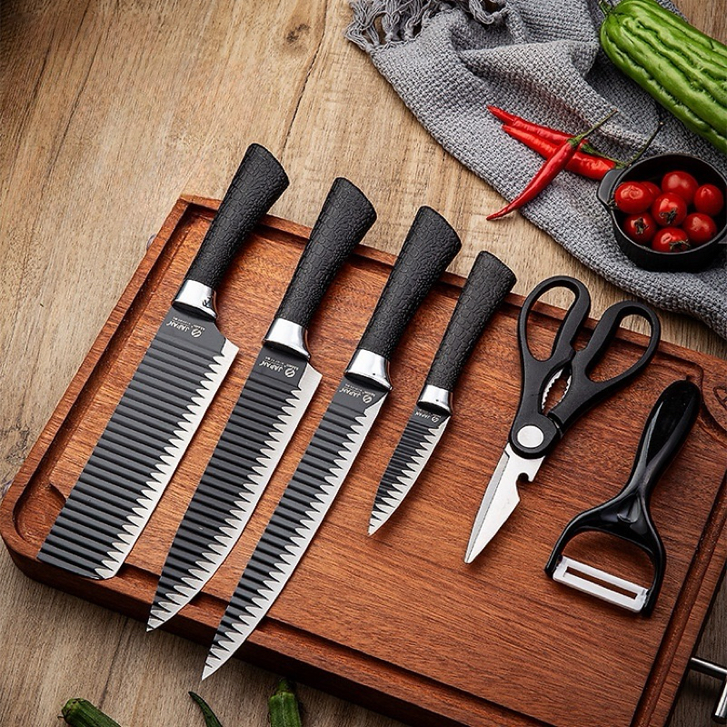 Kit Jogo De Facas 6 Peças Completo Antiaderente Chef Cozinha Promoção Lançamento Oferta Do Dia