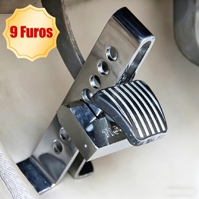 Trava De Pedal Carro Antifurto Freio Embreagem Universal Aço Inoxidável 8 Furos Segurança Inviolável + 3 Chaves