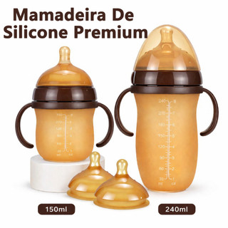 Mamadeira Anti-cólica 150ml/240ml - Silicone Alimentício, Resistente -20°C a 120°C, 0-36 …