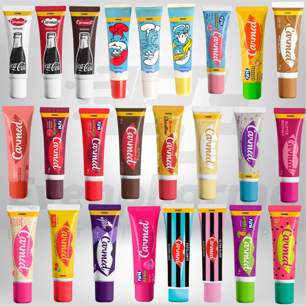 Carmed hidratante labial SOS lábios Smurf e variações