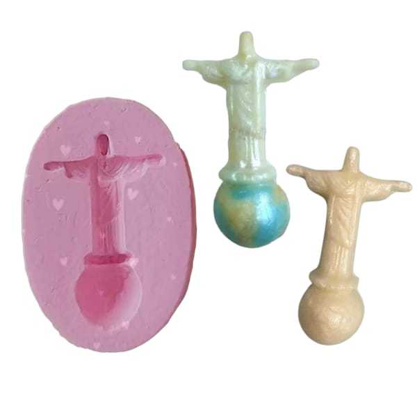 Molde De Silicone Cristo Redentor com Planeta Terra cód 1828