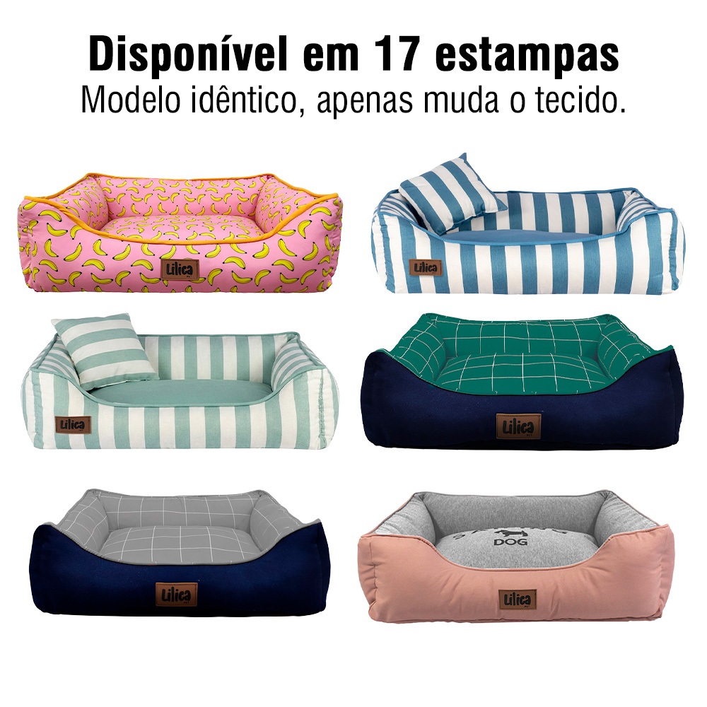 Cama pet pequena lavável 53x43 caminha com zíper para cachorro e gato de pequeno porte