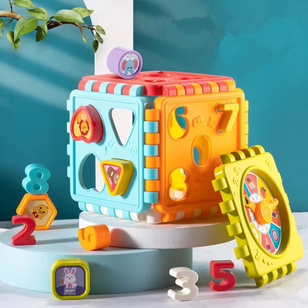01 Cubo Pedagógico Encaixe Colorido Aprendizagem Montessori Multi Sensorial Cubo