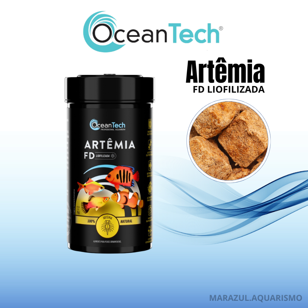 Ração Artemia FD 8g - Ração p/ Peixes Ocean Tech