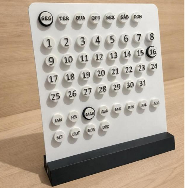 Calendário Perpétuo Reutilizável 3d