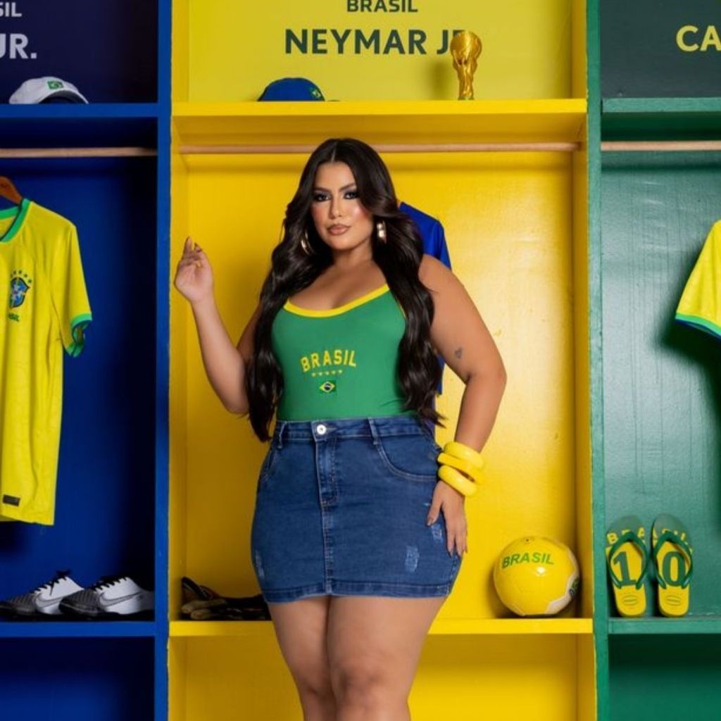 Regata Feminina Canelada Premium Zero Transparência Plus Size Brasil Copa Bordada Moda Casual Ajustada Confortável