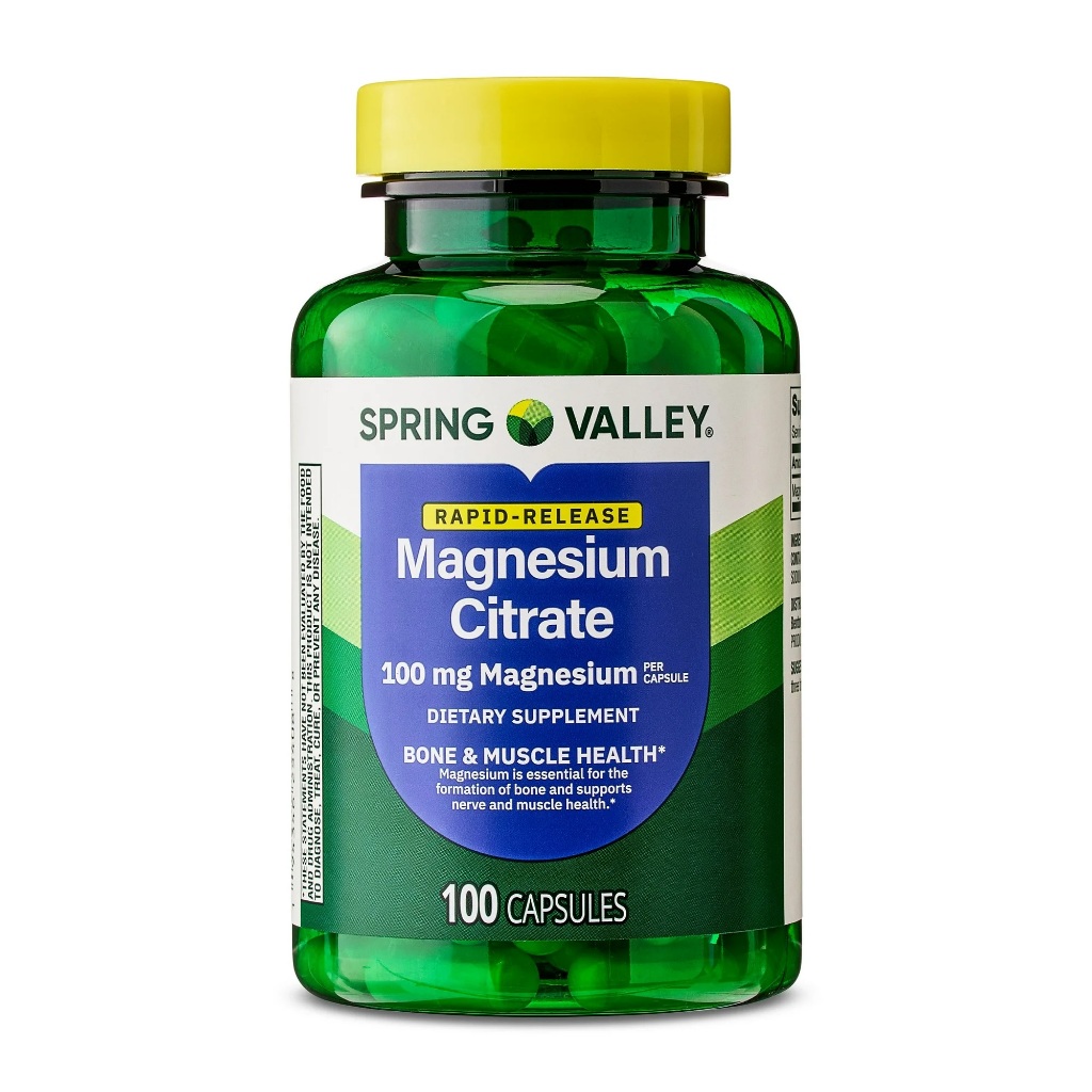 Magnesium Citrate 100mg Spring Valley 100 Capsulas