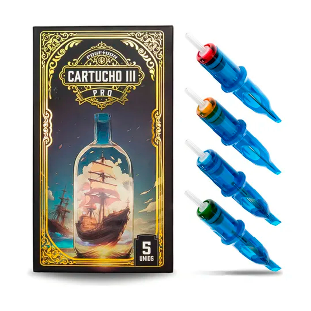 Cartucho de tatuagem Profissional Poseidon V3 Pro universal - 5 unidades