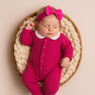 Macacão Tricot Pérola Recém Nascido Luxo Ponto Trabalhado Gola Detalhes Roupa Bebê em Oferta na Shopee