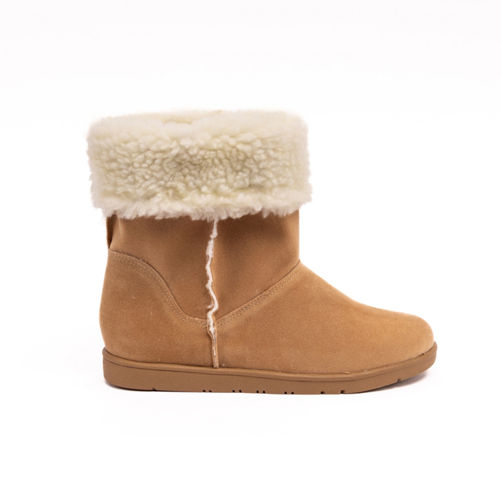 Bota Feminina Forrada Pelo Lã Neve Inverno Impermeável Antiderrapante Frio Modelo Casual Confortável