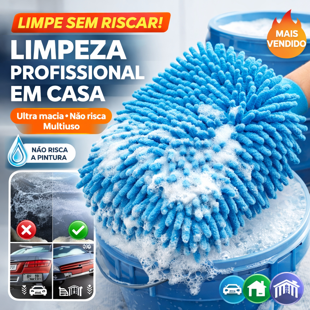 Kit 1/2/3/4/5 luvas microfibra limpeza automotiva e casa, multiuso, alta absorção, não risca/prática/durável