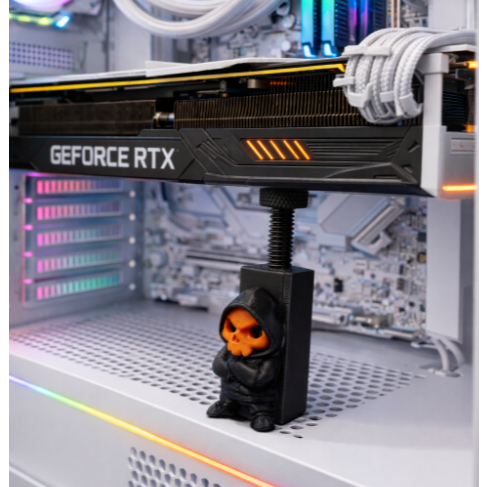 Suporte para Placa de Vídeo Ghost – Estilo Call of Duty | GPU Ajustável Gamer Universal