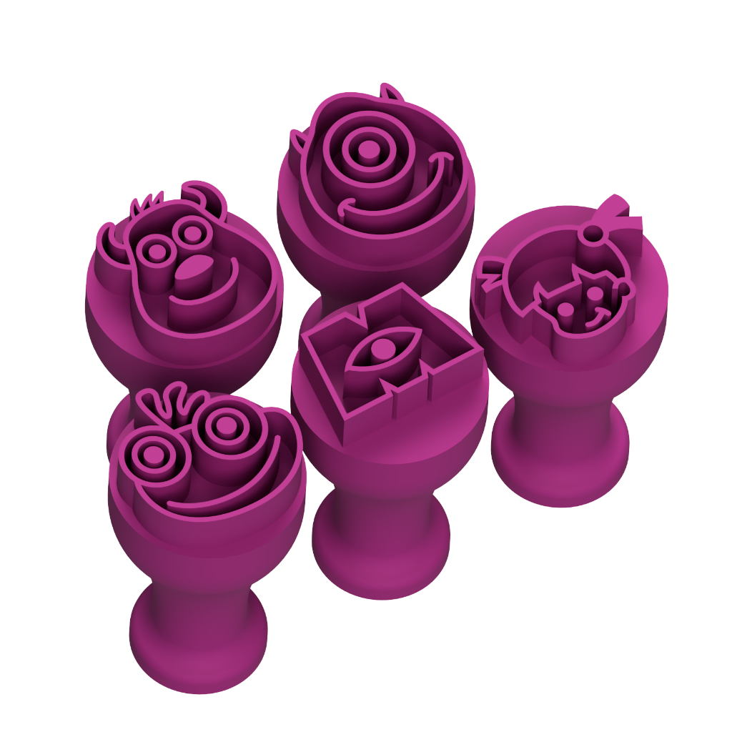 Kit 5 Carimbos para Doces MONSTROS SA Brigadeiros Confeitaria Docinhos — imagem 2 de 2