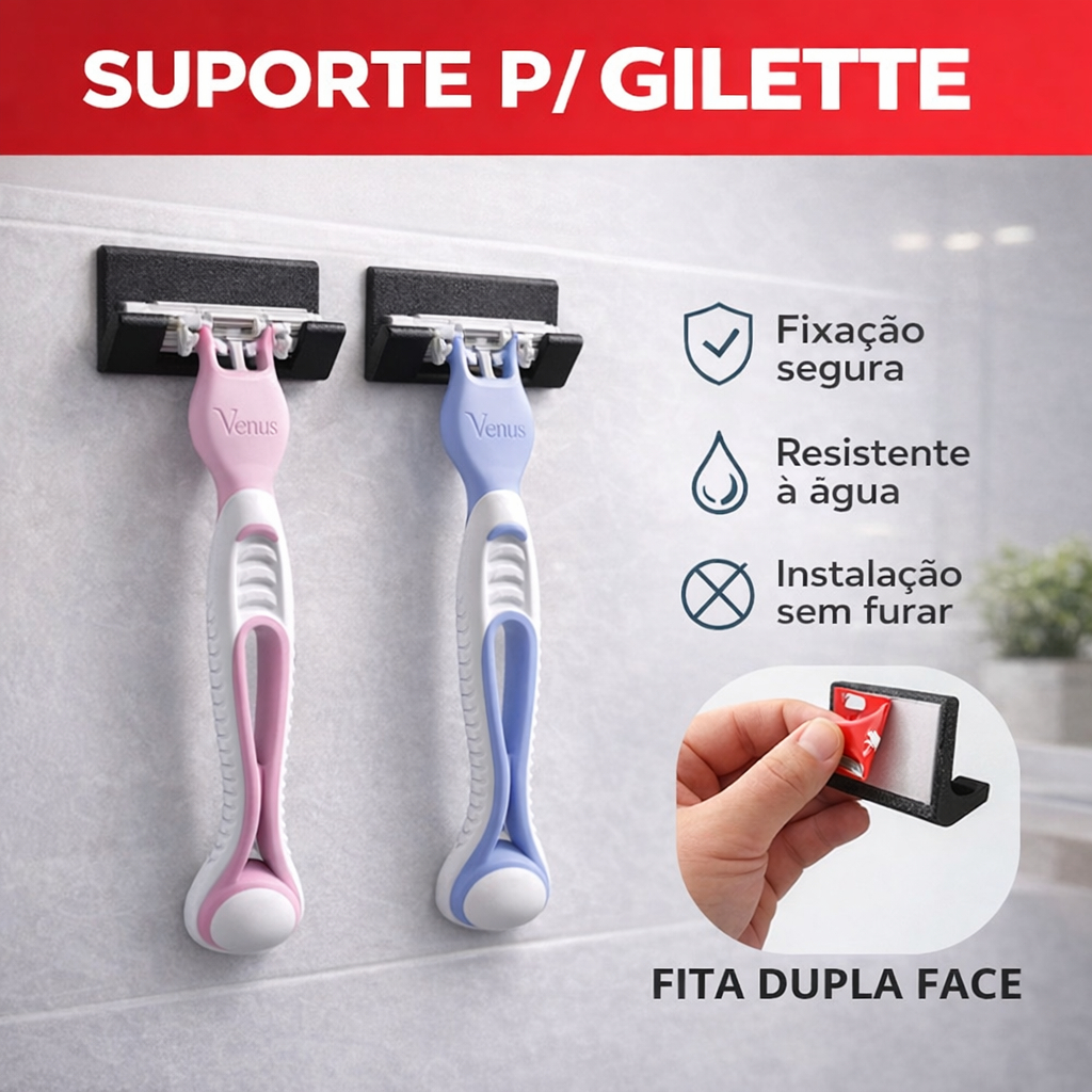 Suporte Para Aparelho De Barbear Lamina Gillette Gilete Prestobarba