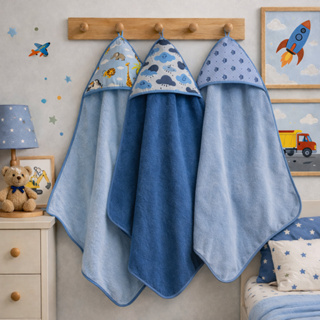 Kit 3 unidades Toalha De Banho Bebe Soft Infantil Dupla Face Com Capuz Forrado com Fralda 100% Algodão em Oferta na Shopee