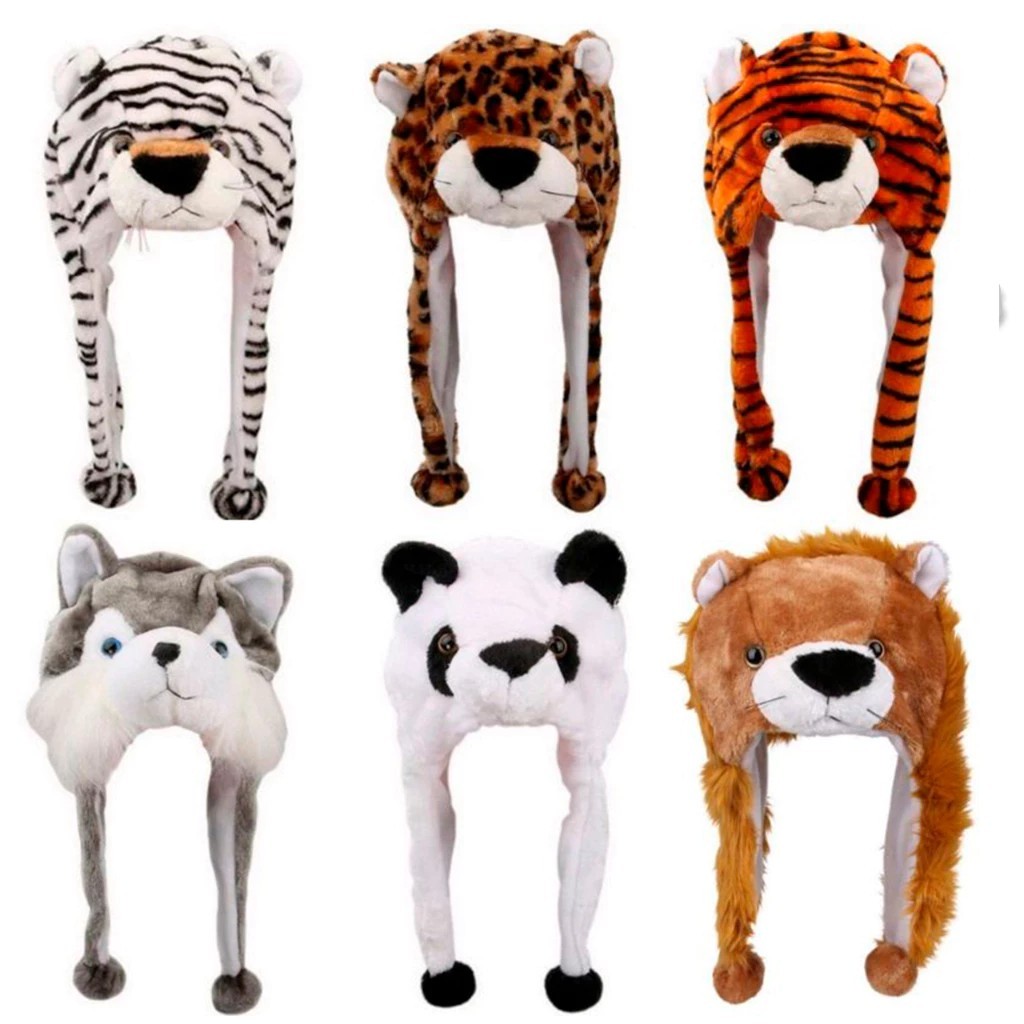 Touca Gorro Infantil de Pelúcia Bichos Gorro de Animais Pelúcia de Bichinho  Criança Infantil