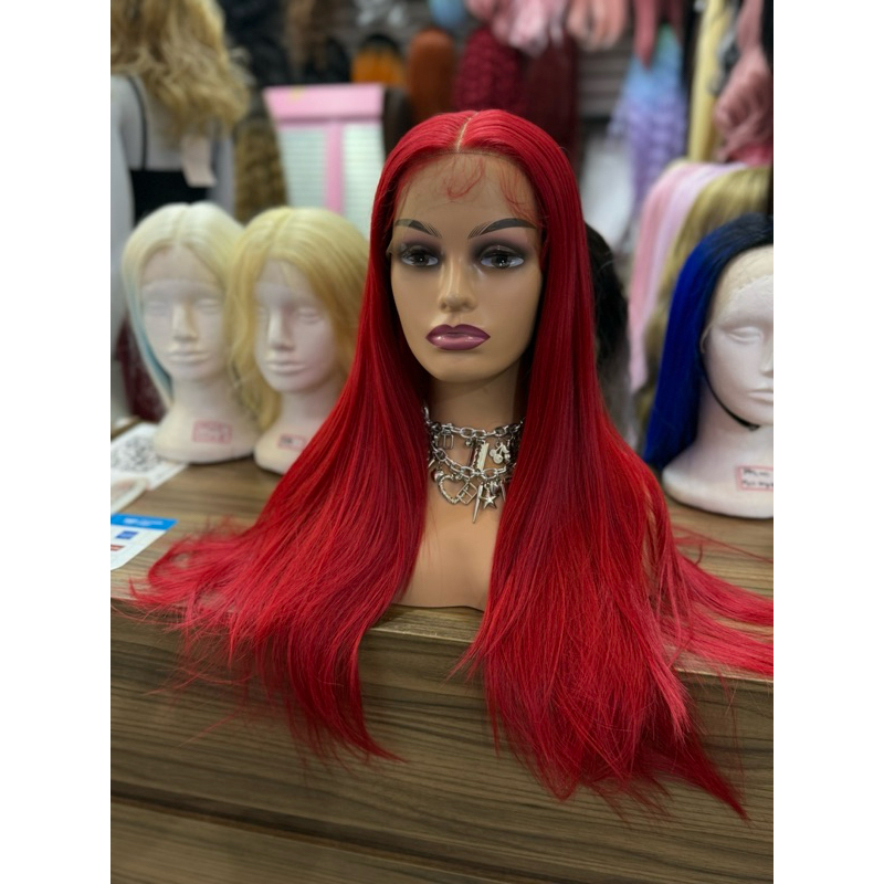 front lace peruca preta ondulada castanho loira platinada  longa lisa babyhair tela hd fibra Premium uso diário 60cm