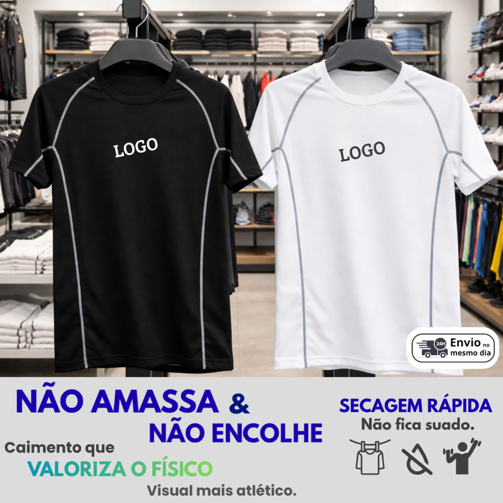 Camisa de compressão Academia Camiseta de Compressão Masculina Blusa de Treino Rash dry fit Termica