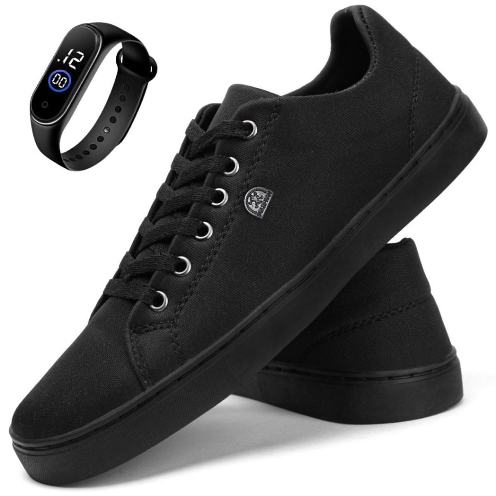Sapatenis Masculino Moderno Dia a dia Casual Confortável + Relógio Digital Aprova D Agua - PROMOÇÃO
