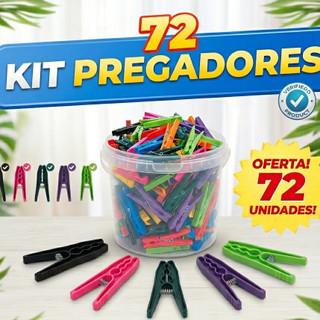 72 unidades Prendedores de roupa de plástico com mola de aço resistente  Pregador para roupa e